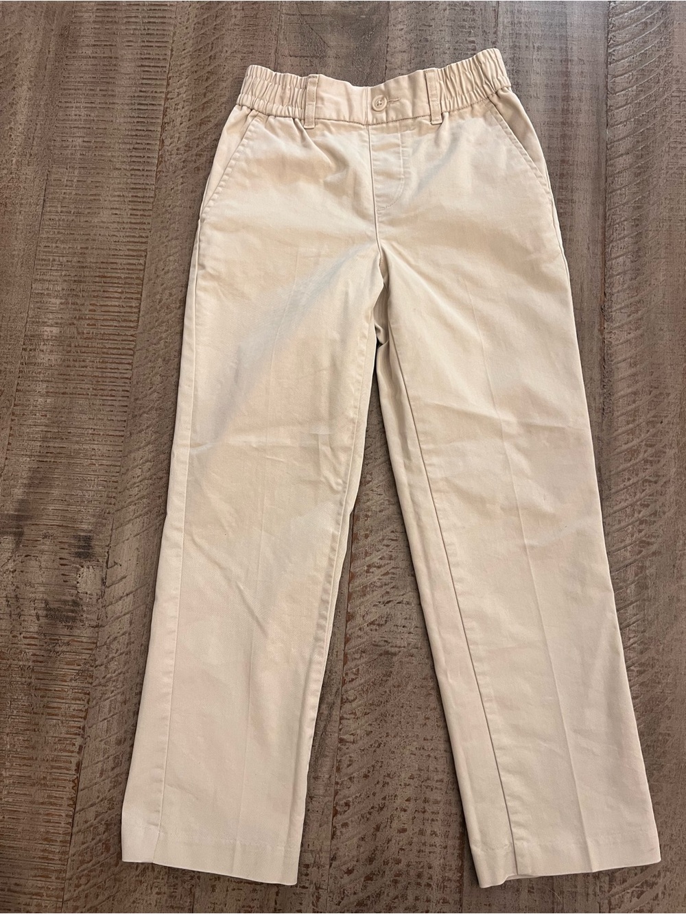 Cat & Jack Tan Elastic-Waist Straight Pants